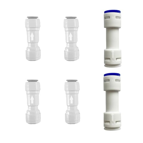 1/4" & 3/8" One Way Check Valve for Water Line 1/4" & 3/8" Reverse Osmosis Water Filter Push to Connect RO Fittings, Plastic Quick Connect Check Valve (4 pcs+2 pcs) - style: 1/4"(4pcs)+3/8"(2pcs)
