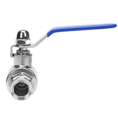 DERNORD 1/2" Tri-Clamp Ball Valve Stainless Steel 304,PTFE Lined. (3/4 inch Tube OD) - size: 3/4 inch Tube OD ( 1/2"TC )