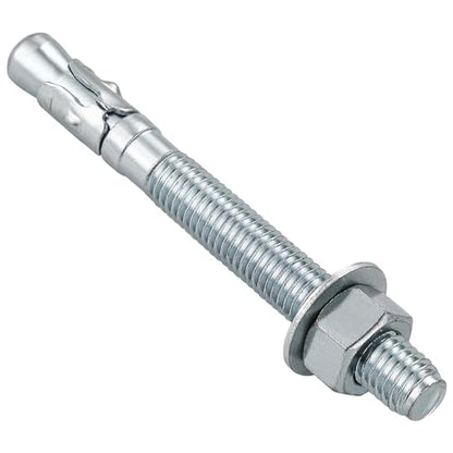 Wensilon 5/8x4-1/2 10Pcs Inch Standard Fasteners for Heavy-Duty Zinc Wedge Anchors for Cement and Concrete - size: 5/8x4-1/2"