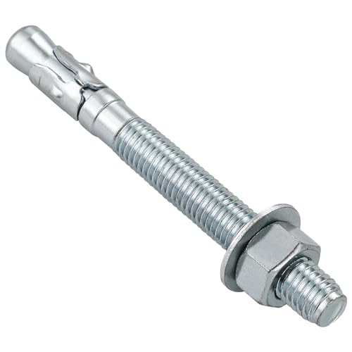 Wensilon 1/2x4-1/2" 10Pcs Inch Standard Fasteners for Heavy-Duty Zinc Wedge Anchors for Cement and Concrete - size: 1/2x4-1/2"