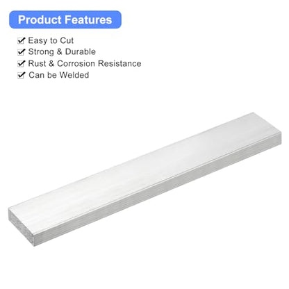 uxcell Square Aluminum Flat Bar, 1/2"x1.6"x10" 6061 Aluminum Plate - size: 12x40x254mm