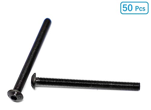 iexcell 50 Pcs M3 x 35mm Thread Pitch 0.5 mm Alloy Steel 10.9 Grade Hex Socket Button Head Cap Screws Bolts Kit, Black Oxide Finish - size: M3 x 35mm