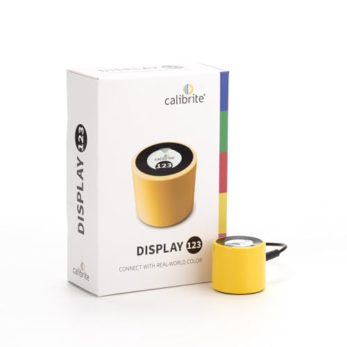 Calibrite Display 123 Monitor Calibration Colorimeter for Photo Editing and Color Accurate Viewing, Easy 1 2 3 Software Workflow, USB C Connection, and Before and After Check, Supports 2 Displays