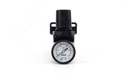 SNS Air Pressure Regulator Female Thread 1/8 NPT 0-150 PSI Adjustable, Bracket, With Gauge AR2000-N01 - color: AR, size: 2000-N01