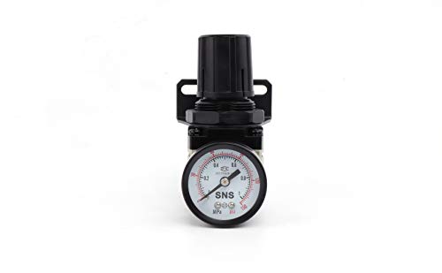 SNS Air Pressure Regulator Female Thread 1/8 NPT 0-150 PSI Adjustable, Bracket, With Gauge AR2000-N01 - color: AR, size: 2000-N01