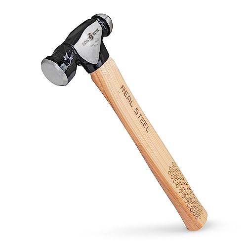 REAL STEEL Ball Peen Hammer with Genuine Hickory Wood Handle 16Oz/1 LB Forged Steel Head Ball Pein Hammer 0404 - size: 16 oz