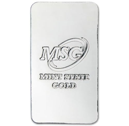 1 oz Silver Plated Bar (Flat Style) .999 Pure Paperweight - color: Silver-plated