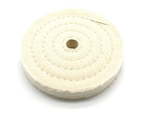 TEMO 6" 80 Ply Thick Spiral Sewn Buffing Polishing Wheel, 3/4" Center Hole