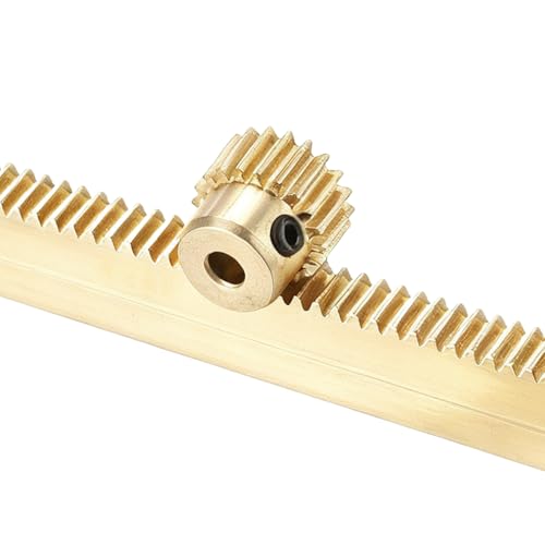 uxcell Brass Spur Gear and Gear Rack 0.5M 20T 10x5x300mm Rack Spur 3mm Bore - size: Gear Bore 3mm, (0.5M-20T)