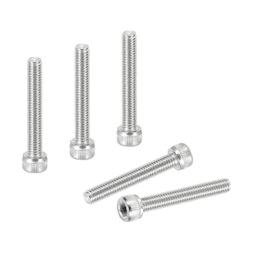 PATIKIL #10-32 x 1-1/4" Socket Head Cap Screws Bolts, 20Pcs 304 Stainless Steel Hex Head Metric Screws for Door Road Bicycle Mountain Bike Auto Ship Communication Equipment, Silver - size: 1-1/4 inch