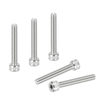 PATIKIL #10-32 x 1-1/4" Socket Head Cap Screws Bolts, 20Pcs 304 Stainless Steel Hex Head Metric Screws for Door Road Bicycle Mountain Bike Auto Ship Communication Equipment, Silver - size: 1-1/4 inch