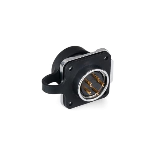 CNLINKO LP20 Series Waterproof Connector, IP68 5pin Waterproof Connector, 5pin Power Connector Fast Locking, M20 5pin Connector for LED Lamp Project Cable Assemble Type (5 pin) - size: 5 PIN, style: Black/4-Hole Socket