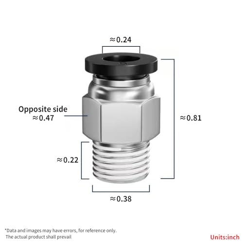Pneumatic Black Push Connect Fittings 1/4 Inch Tube OD x 1/8 Inch NPT Air Push Connect Tools Pneumatic Hose Fittings(Pack of 10) - size: 1/4"OD x 1/8"NPT