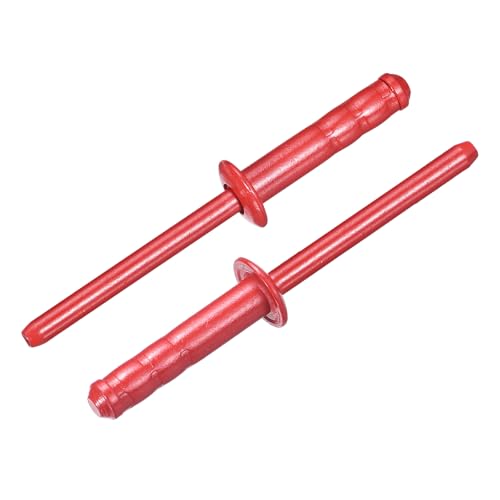 uxcell 50Pcs 3/16" x3/4" Aluminum Blind Rivets, Dome Head Multi Grip Aluminum Steel Mandrel Rivets Fasteners for Metal, Furniture, Automotive, Red - color: Red