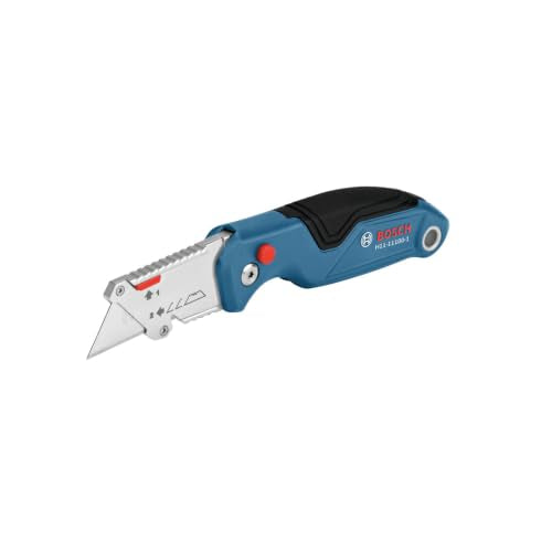 BOSCH H11-11100-1 Folding Utility Knife | Compact, Durable, 3 Blades - size: 682 in, style: Industrial