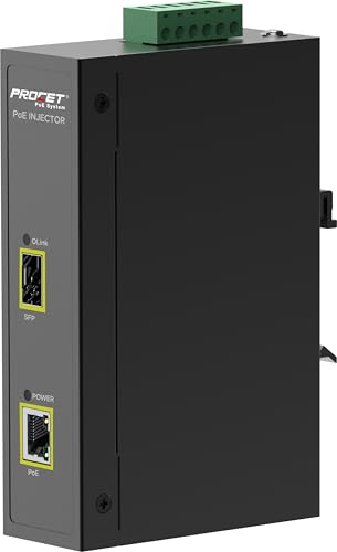 PROCET Gigabit PoE Injector 95W SFP Uplink PoE++ Power Injector DIN Rail, 6KV Surge Protection, -40°F to 149°F for UniFi Wireless Access Point, PTZ Camera, Smart Factory, Wave Bridge - color: SFP, size: 95W