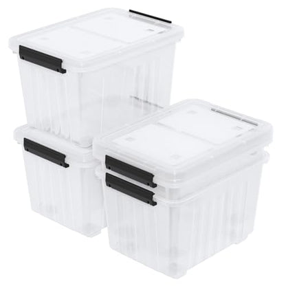Zopnny 50 Qt Stackable Plastic Storage Bins with Lids, 4 Pack - size: 50 Quart