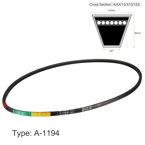 uxcell A1194 V-Belts 1194mm Inner Girth 13mm Top Width 8mm Thickness A-Section Rubber Drive Transmission Belt - size: 1194mm