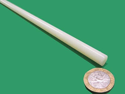 Natural Nylon Extruded Round Rod .375" (3/8") x 5 Ft Length 8 pcs 40 Feet