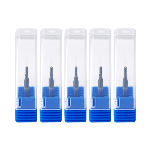 5Pcs 1/16" Carbide Ball Nose End Mills, ALTiN Coated, 4 Flute - size: 1/16 in