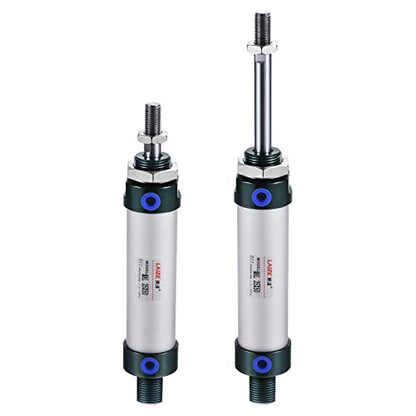 MECCANIXITY Pneumatic Air Cylinder Double Action MAL25X50 25mm Bore 50mm Stroke with Y Connector and 4Pcs Quick Fitting Set - size: 25X50 mm