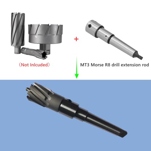 Annular Cutters Arbor, MT3 to 3/4" Weldon Shank, Drill Press Extension Adapter (Morse Taper 3) for Magnetic/Radial/Bench/Lathe/Vertical Drill Machine