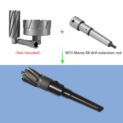 Annular Cutters Arbor, MT3 to 3/4" Weldon Shank, Drill Press Extension Adapter (Morse Taper 3) for Magnetic/Radial/Bench/Lathe/Vertical Drill Machine