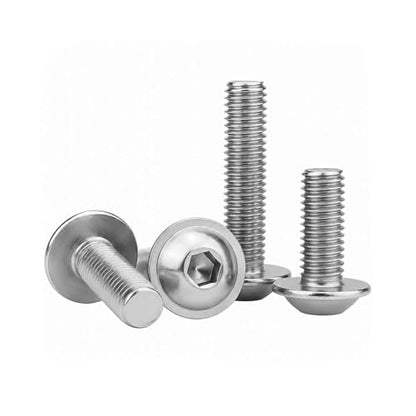 M4 x 12mm (50 Pack) Flanged Button Head Hex Socket Cap Screws Bolts, Hex Drive Bright Finish Fully Machine Thread, Corrosion Resistant 304 Stainless Steel 18-8 Screws - size: M4 x 12