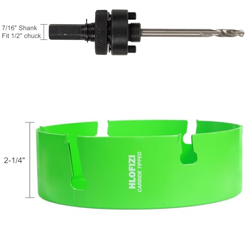 8 Inch Hole Saw Carbide Tipped for Recessed Lights, Hard Wood, Drywall, Plaster Ceiling, Sheetrock, Plastic, Fiberglass, 3X Faster, Green - size: 8 In.