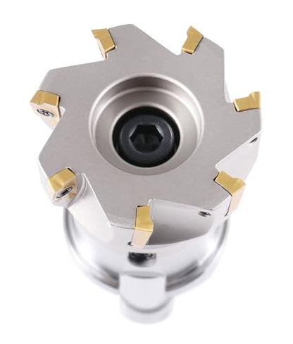Accusize Industrial Tools 3'' Indexable Face Mill Cutter, NMTB40 1'' End Mill Holder, 7 APKT1604 Carbide Inserts, Precision Milling, NMTB-4518 - size: 3 in, style: with NMTB40 Holder