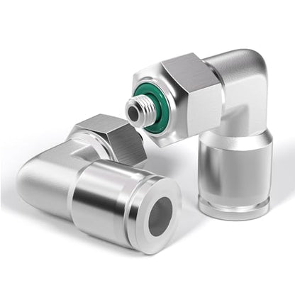 TAILONZ PNEUMATIC 304 Stainless Steel Male Elbow 4MM Tube OD x M5 Thread Push to Connect Fittings PL4-M5 (Pack of 5) - size: 4mm OD M5