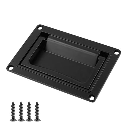 Bitray Recessed Pull Handle Heavy Duty Zinc Alloy Flush Handle Black Toolbox Handle for Deck Hatch - color: Black, size: 5.12" x 3.58"