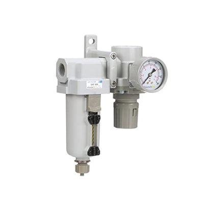 PneumaticPlus SAU420-N04G-MEP Air Filter Regulator Combo, 1/2" NPT - style: Metal Bowl - Manual Drain
