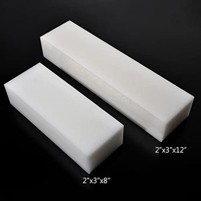 2" x 12" x 3" HDPE Block White PE Polyethylene Rectangular Solid - size: 2"x12"x3", style: white