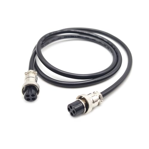 3.28 ft GX20 4 Pin Double Female Cable, GX20 4Pins Female to Female Head Aviation Cordset Electrical Connector Panel Mount Circular Metal Adapter Cordset for Ships 7A 200V 17AWG (1meter) - size: GX20 4Pin