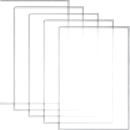 5 Pack 8" x 12" Clear Acrylic Sheet 0.04" Thick Plexiglass Sheet with Protective Film on Both Sides Transparent Plastic Boards for Crafts Picture Frame Glass Replacement DIY Display Projects