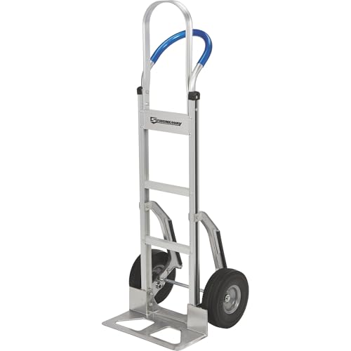 Strongway Aluminum Hand Truck/Stair Skid, 660-Lb., 10in. Poly Wheels