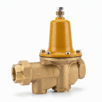 3/4" Pressure Reducing Valve LF25AUB‑Z3, Integrated Cast Copper Silicon Alloy for Cold & Hot Water Systems, 33℉‑160℉, 25‑75 psi, Max 300 psi, NPT Female Union x NPT Female Outlet, 10‑Year Warranty