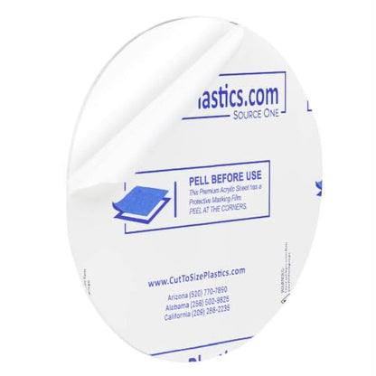Clear Acrylic Plexiglass Lucite Circle Round Disc Every Thickness and Diameter Available