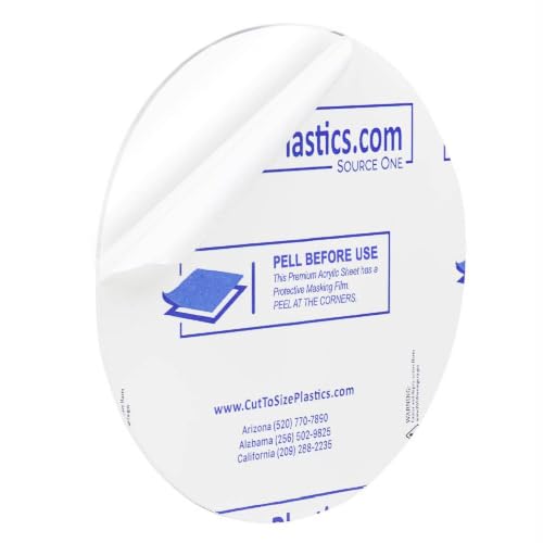 Clear Acrylic Plexiglass Lucite Circle Round Disc Every Thickness and Diameter Available