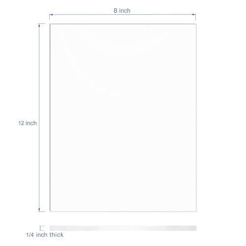 KAITELA Clear Cast Acrylic Sheet 8" x 12" x 1/4" Thick (6mm), Pack of 2 - size: 8" x 12", 1/4" Thick