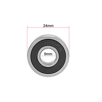 uxcell 609-2RS Deep Groove Ball Bearing 9x24x7mm Double Sealed ABEC-3 Bearings 5-Pack - size: 9mmx24mmx7mm