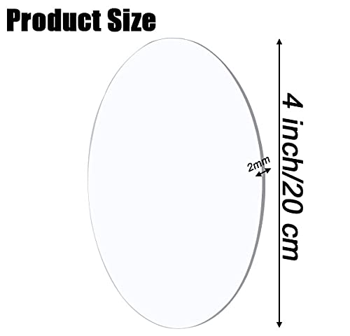 20 Pieces Clear Circle Acrylic Sheet 4 Inch Plexiglass Disc Transparent Round Acrylic Sign for Milestone Markers, Name Cards, Cricut Cutting and Engraving, Painting and DIY Projects - size: 4 Inch