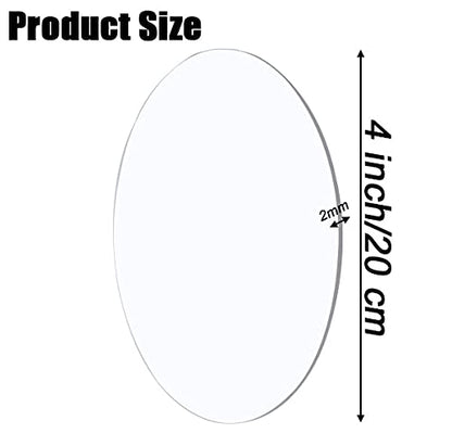 20 Pieces Clear Circle Acrylic Sheet 4 Inch Plexiglass Disc Transparent Round Acrylic Sign for Milestone Markers, Name Cards, Cricut Cutting and Engraving, Painting and DIY Projects - size: 4 Inch
