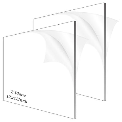 Clear Acrylic Sheet Plexiglass,1/4" Thick (6mm) Cast Acrylic Glass Sheet,Plexiglass Sheet for Craft Projects,Signs,Painting,Windows Replacement (2 Piece 12''x 12'') - size: 2 piece 12"×12'' 6mm