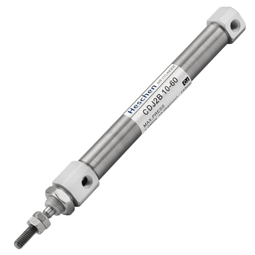 Heschen Stainless Steel Slim Air Pneumatic Cylinder, CDJ2B 10-60, M5 Port, 10mm Bore, 60mm Stroke, Double Acting Single Rod - size: 60mm Stroke