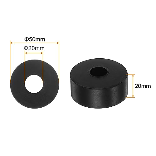 HARFINGTON 8pcs Rubber Spacer 2" OD 0.8" ID 0.8" Thick Black - size: 20mm x 50mm x 20mm