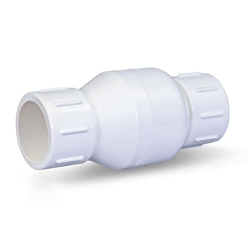 MIDLINE VALVE PVC Inline Check Valve for Backflow Prevention 3/4'' Solvent Connections White Plastic - size: 3/4 in.