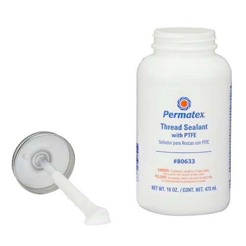 Permatex 80633 Thread Sealant with PTFE, 16 oz., red - size: 16 Fl. Oz.