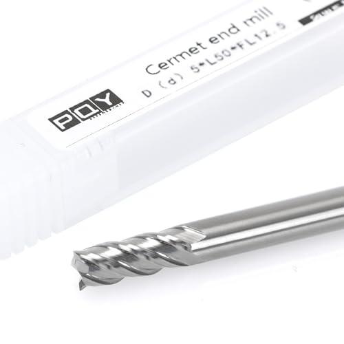 1/5" Ceramic Square End Mill 4 Flute Milling Bits Set for Steel 5pcs - size: 1/5 inch